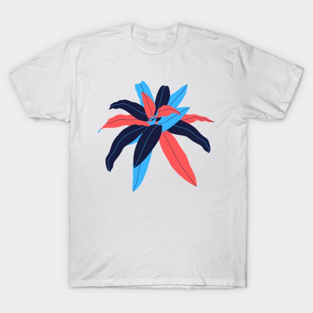 RED BLUE LEAVES T-Shirt by Artistic_st